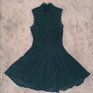 Dark green lace dress